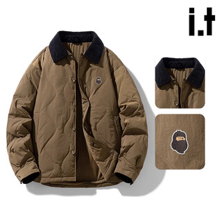 Fingercroxx it american warm lapel down jacket for men 2025 winter new loose windproof casual jacket men's trendy brand brown counter same style 3xl 160-185jin jin equals 0.5 kg