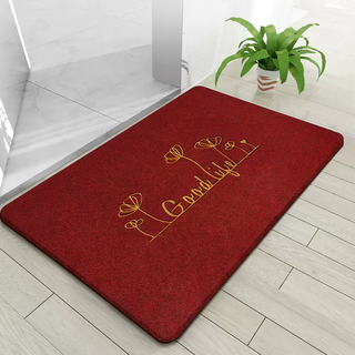 Yusenyi entry door floor mat door mat dust removal non-slip no-wash door replacement insole entry door mat home entry door carpet dark red lotus in full bloom 70x140cm