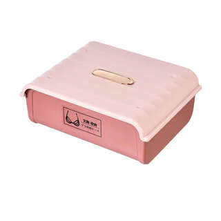 Yusenyi storage box home bra wardrobe box three-in-one dormitory socks organized box women's light pink underwear box without grid