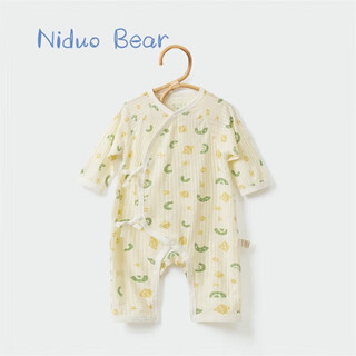 Nido bear newborn summer thin onesie baby bodysuit outing short-sleeved romper suit 22cx025 yellow green geometry 66cm suitable for height