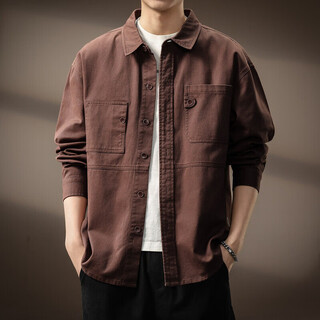 Precious color high-end american retro trendy brand work shirt men's spring and autumn trendy brand loose ami khaki jacket men's coat