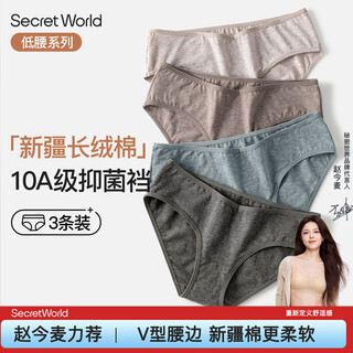 Secretworld women's underwear women's pure cotton 10a antibacterial crotch seamless mid-low waist antibacterial non-pinching girl's briefs