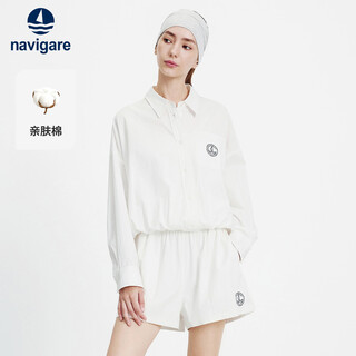 Navigare italian dinghy 26 spring and summer new women's loose long-sleeved shirt short sports shirt 2313006502