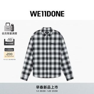 We11done gift season 26 spring new plaid shirt urban style casual fashion daily black xs