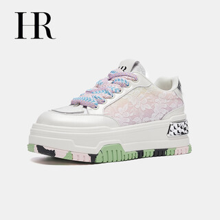 Hr helena women's shoes 2026 early spring new thick-soled and height-increasing mi cai sneakers, fashionable, comfortable and versatile lace-up mi cai 37