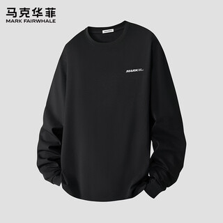 Mark huafei heavyweight long-sleeved t-shirt men's spring basic versatile round neck bottoming shirt men's inner top black l