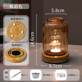 Shantou lincun home beauty salon glass candlestick soothing lamp sandalwood powder fumigation furnace chinese candle sunken lamp golden fumigation lamp