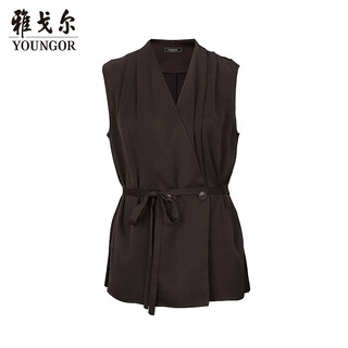 Youngor sleeveless shirt women's quality acetate blended shirt suitable for daily commuting 2026 shopping mall same style red coffee ysfc131012vqf 36 (160/84a)