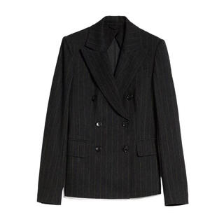 Max mara women's suit warm fit striped commuting work jacket simple gray one size | it-40