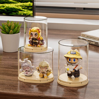 Fantasy storage display stand, transparent box, single doll ornament cabinet, new enlarged/rotatable, can hold 4 pieces of labubu