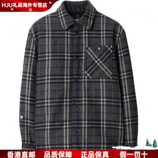 Burberry new year's gift burberry plaid wool lapel cotton jacket men's indigo indigo s