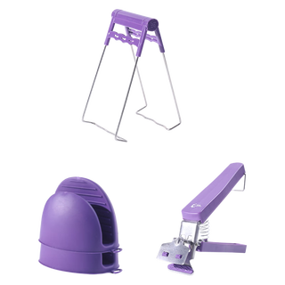 Yingtang live exclusive dibolang household anti-scalding bowl clamp anti-slip silicone three-piece set purple three-piece set