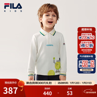 Fila children's clothing sun protection long-sleeved 2026 spring new boys' polo shirt cloud white-wt 105
