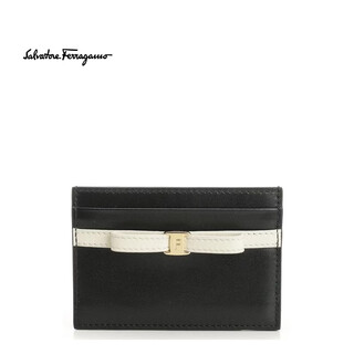 Ferragamo ss26 luxury women's logo print craft card holder black one size