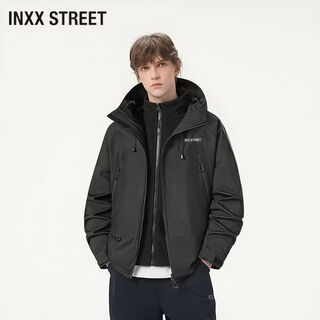Inxx (inxx) inxx street casual hooded sports jacket men's 2026 spring and autumn american loose and versatile two-piece set black l