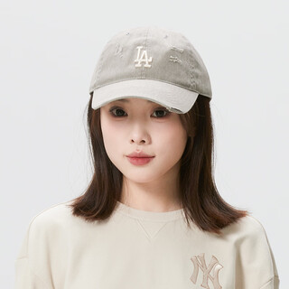 MLB官方26新款棒球帽男女同款帽子时尚遮阳鸭舌帽3ACPVV34N 洛杉矶道奇队/沙棕色 均码 F