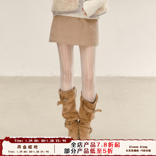 Eleven sleep apricot sweater bottoming shirt for women winter wear korean high-end warm top khaki skirt m