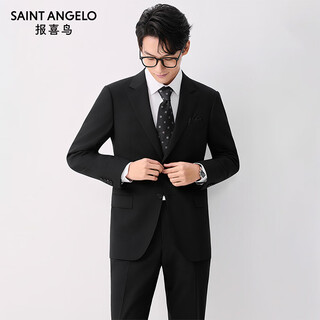 Anniversary bird suit men's australian wool/first suit in life business formal commuting suit and trouser suit type e (black 84.4% wool) 48 a(175/96) /please note waist or trousers