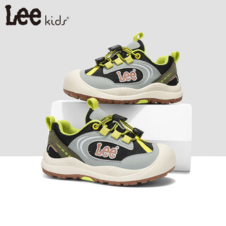 Lee kids children's sports shoes men's and women's running shoes 26 spring new running shoes non-slip wear-resistant running shoes casual shoes black green 26 inner length 17.2cm suitable for feet 16.2-16.7cm