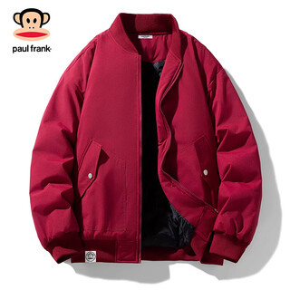 Paul frank hong kong style retro casual cotton clothes men's 2026 spring new loose comfortable trendy brand versatile warm fashion tops burgundy cold warmth m recommended 90-120 jin jin equals 0.5 kg
