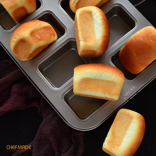 Yusenyi chefmade pound breakfast square 8-cup mini school cake hot dog kitchen snow mold feinan bread baking tool feinan snow mold feinan snow mold 1g