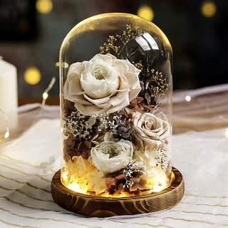Yingtang immortalized flowers dried flowers real flowers rose gift box bouquet decorations for girls friends boudoir birthday multi-flower khaki color