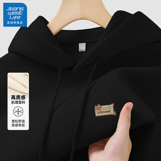 Jeanswest life jeans west sweatshirt men's hooded 2026 new american retro high-end clothes men's youth plus size men's tops