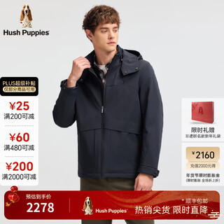 Hush puppies leisure and comfortable men's 2025 autumn and winter new style handsome warm thick coat dark blue xl