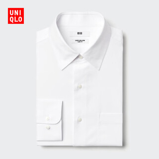 Uniqlo men's high performance slim wrinkle-resistant shirt/long sleeve shirt 26 spring and summer new style 482346 477998 477998/00 white m
