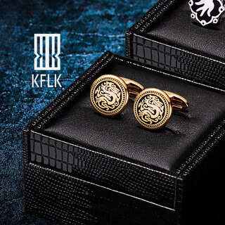 Kflk french shirt cufflinks men's retro animal zodiac dragon cuff buttons sleeve nails custom cufflinks f830