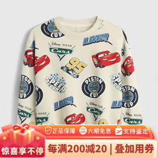 Gap boys 2025 new autumn cartoon printed terry cloth round neck sweatshirt children's clothing us version 814317 red car pattern 90 _52 (1-2 years old)