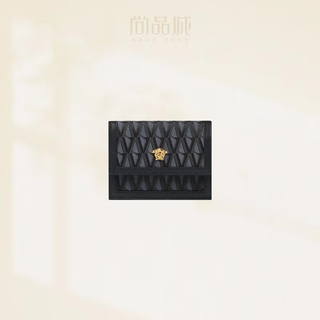 Versace (versace) men's wallet card holder jacquard calfskin v-shaped medusa multi-compartment snap button new style
