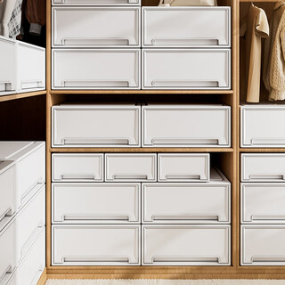 Yong huan wardrobe storage box drawer-type home wardrobe clothes storage box plastic underwear and pants sorting storage cabinet 18l (deep 40 width 29 height 15) pure white one pack
