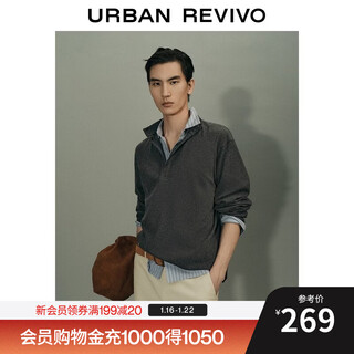 Ur urban urban series 2026 primavera nueva camiseta tipo cárdigan con cuello alto para hombre umu460002 gris oscuro xs