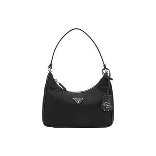 Prada fashion trend personalized enamel metal triangle logo nylon versatile commuting bag shoulder bag women's bag men's bag mini underarm bag 1ne204_r064_f0002
