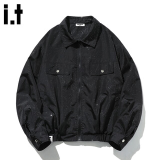 Chocoolate it american retro lapel jacket men's spring design loose casual black jacket black starry color m recommended 105jin jin equals 0.5kg -120jin jin equals 0.5kg