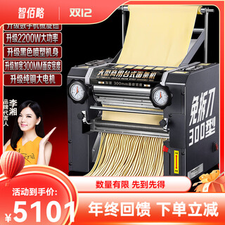 Olodo electric noodle machine, commercial large-scale noodle machine, household kneading all-in-one machine, stainless steel fully automatic, flagship grade, 100% warranty, optional noodle knife