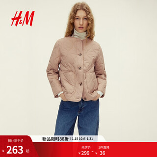 H&m2026 spring new women's quilted jacket 1315662 beige xs 155/80
