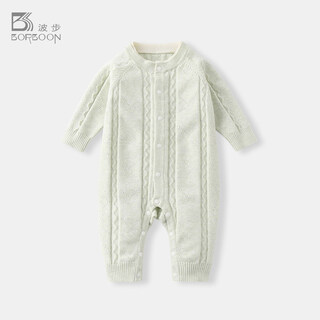 Borboon b baby clothes jumpsuit spring and autumn small month old newborn boy sweater outing clothes infant and toddler romper for women light green 59cm