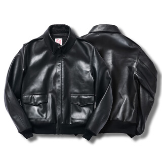 Children who are tired of playing a2 flight jacket comfortable version french bodin lambskin riri zipper classic khaki retro leather jacket french bodin-joyeux plonge pro lambskin #black s