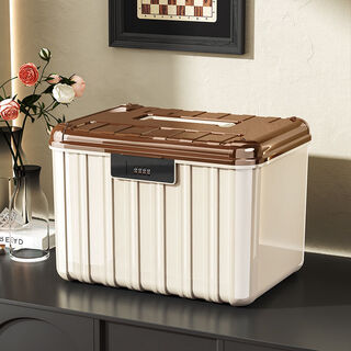 Fantasy password storage box document valuables storage box portable lockable password box small cream coffee small high style