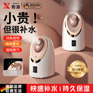 Xulin german high-end hot and cold dual spray facial steamer for home facial hydration and beauty instrument nano sprayer facial humidifier hot spray nano facial steamer to hydrate, open pores and detoxify nv8385 rose gold