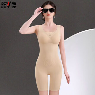 Yalu crotchless one-piece body shaping garment with breast pads for women postpartum belly controlling waist and butt lifting seamless body shaping garment 8839 skin color 1 piece crotchless style m recommended weight 90-105jin jin is equal to 0.5kg