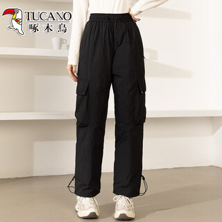 Woodpecker (tucano) snowy northeast harbin goose down pants women's outdoor outdoor jacket windproof and waterproof 2026 workwear ski black 95 white goose down m 90-115jin jin equals 0.5kg