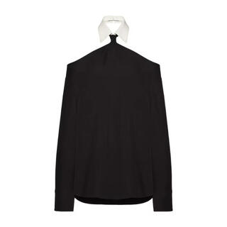 Valentino (valentino) women's shirt is breathable and comfortable, contrasting color commuting daily top, simple black, one size fits all | it-38
