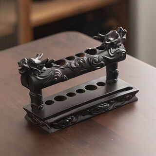 Yulong xingyue kung fu tea set accessories tea ceremony six-piece gentleman set teaspoon tea clamp tea needle tea knife tea spoon tea making tools dragon rack (shelf made of resin)