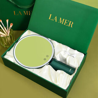 Cosmetic mirror smart beauty mirror led lighted makeup mirror desktop mirror birthday gift souvenir green smart mirror + outer box + shopping bag + 5x mirror