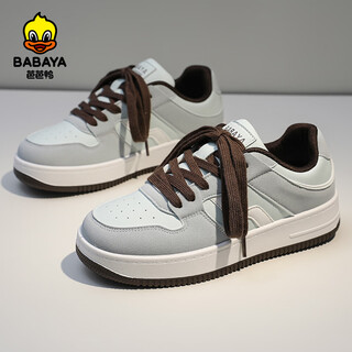 Baba duck youth casual shoes 2026 new korean version versatile women's shoes spring big children's sports shoes gray green 37