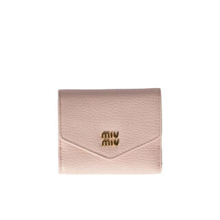 Miumiu women's wallet with multiple card slots, bill compartment, inner pocket for storage, outer pocket, calfskin moire lining, nude color, one size fits all