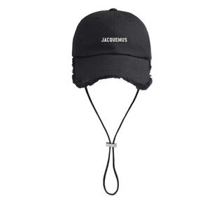 Jacquemus men's hat warm windproof cotton black winter outdoor baseball cap simple black one size |60